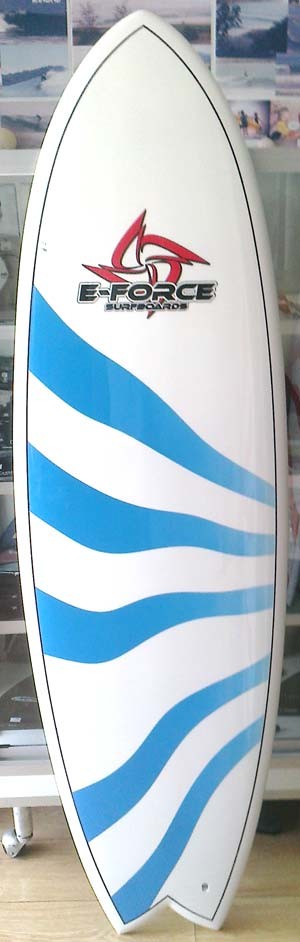 E-Force blue fish surfboard