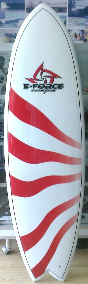 E-Force red fish surfboard
