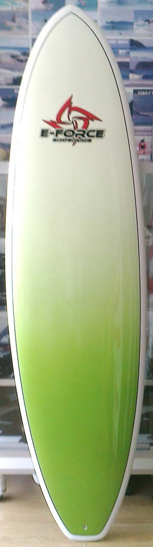 E-Force green funboard surfboard